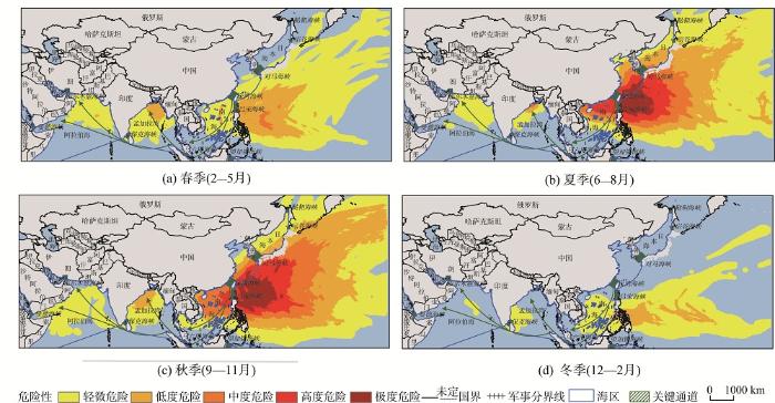 “海上丝绸之路”主要海域热带气旋时空分布特征及其危险性 1033